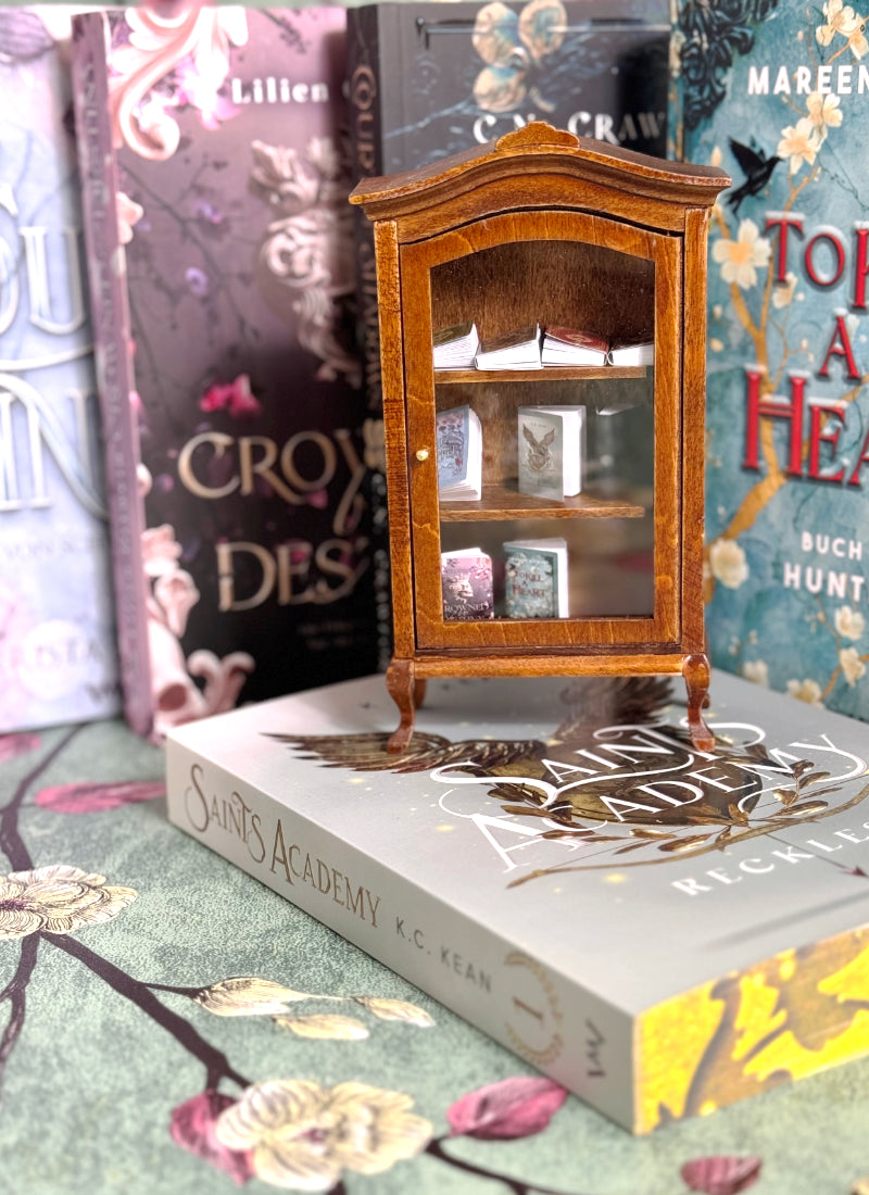 Mini-Bücherregal mit Mini-Büchern