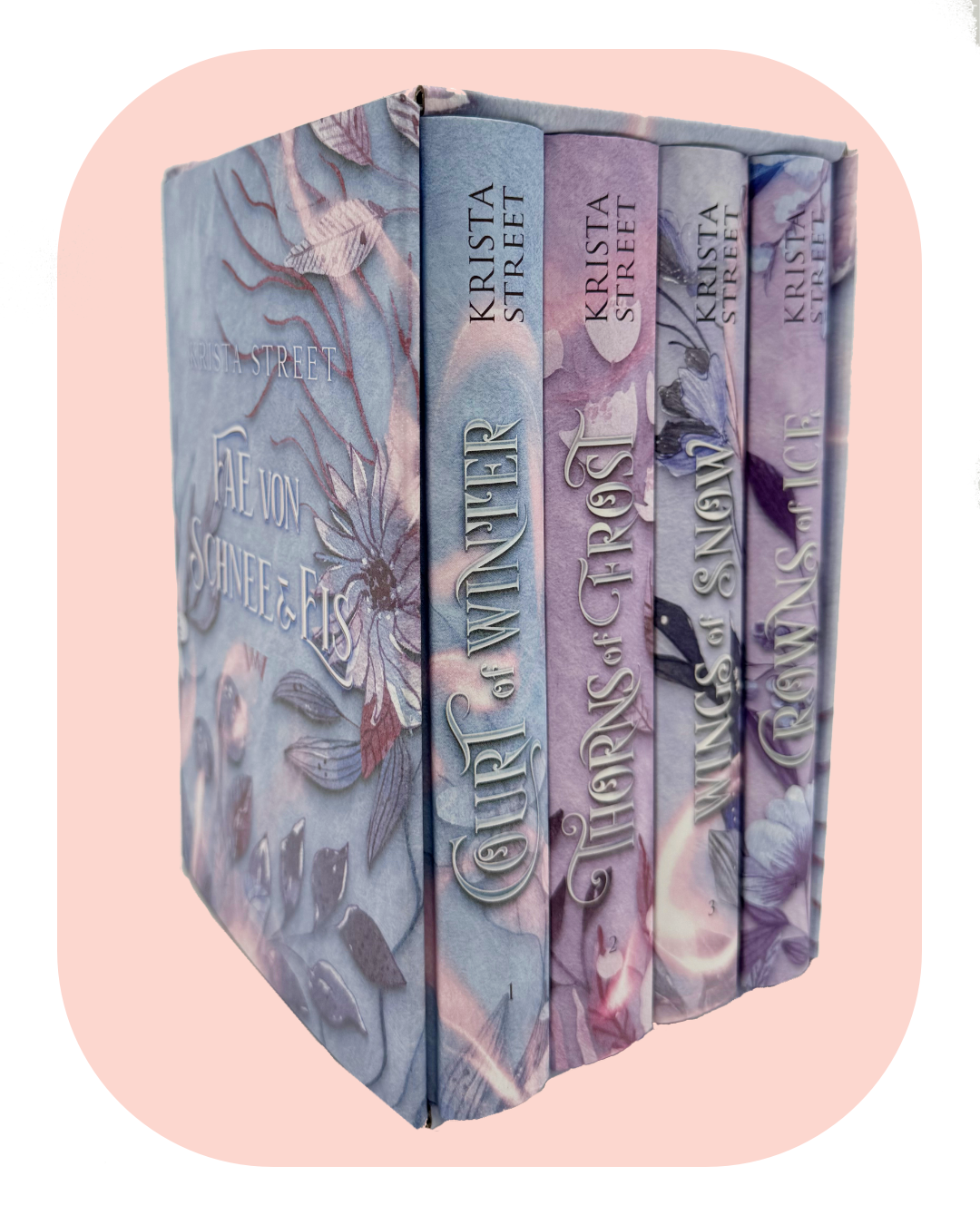 Die komplette Serie: Buchbox zu "Court of Winter" zusammen mit Band 2-4 und exklusivem Schuber