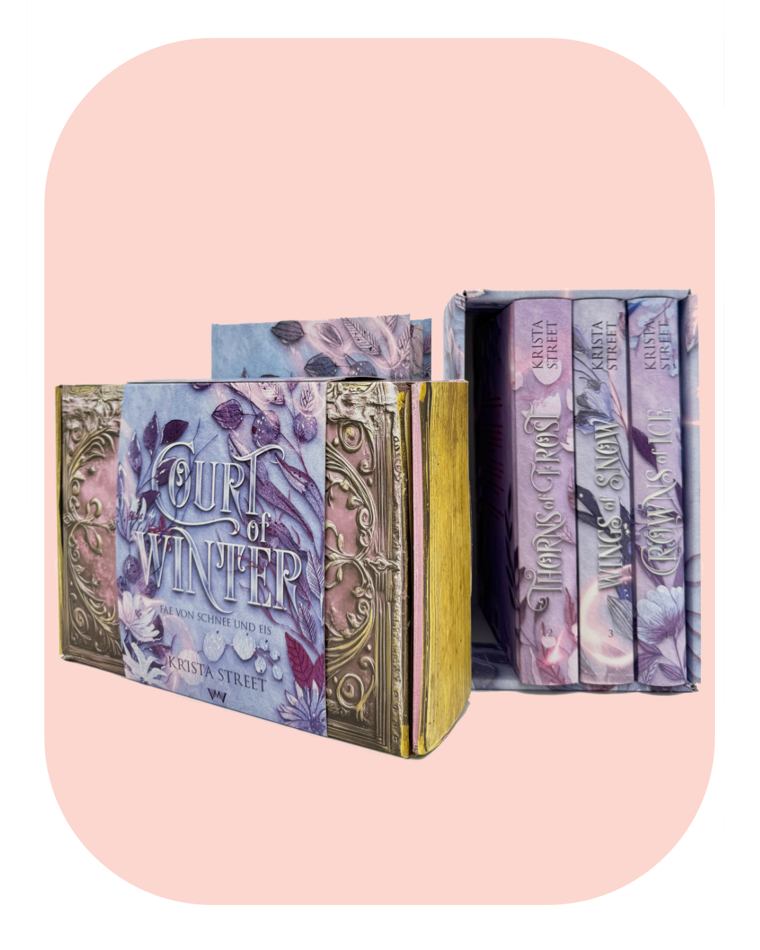 Die komplette Serie: Buchbox zu "Court of Winter" zusammen mit Band 2-4 und exklusivem Schuber